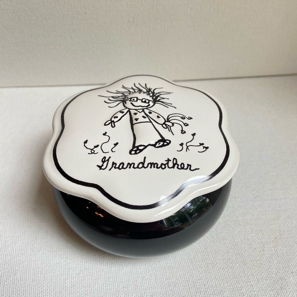 Enesco Marci Children of the Inner Light Grandmother ceramic lidded trinket dish